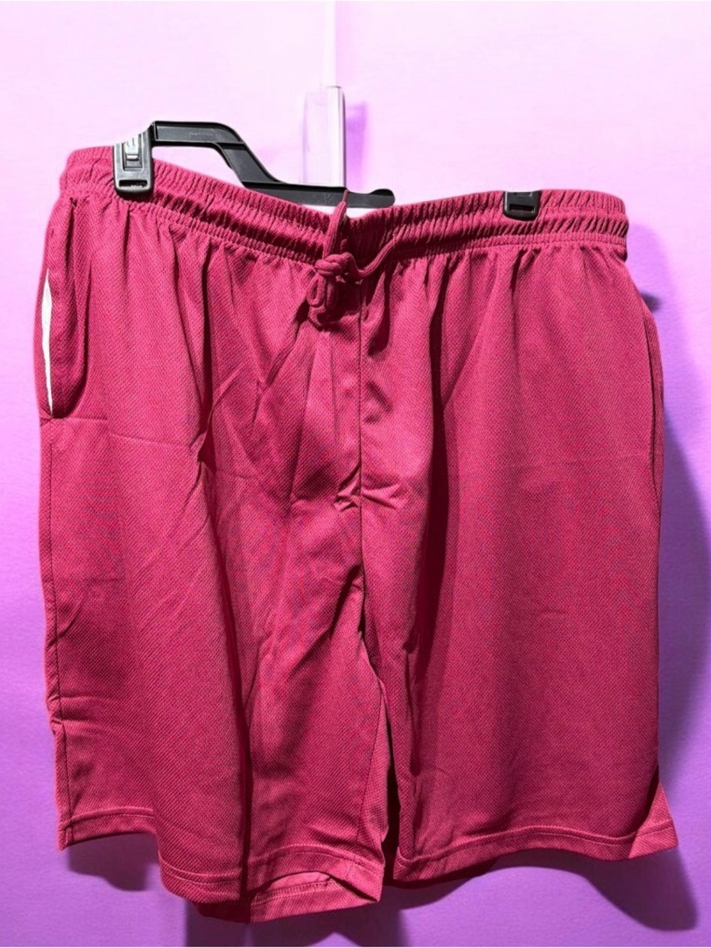 Men’s Plus Size 3XL Burgundy Mesh Workout Shorts With Drawstring NWOT